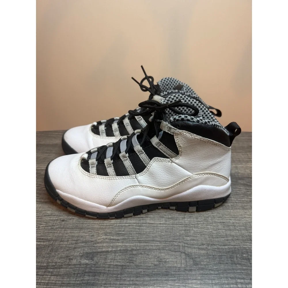 Nike Air Jordan 10 Retro GS Steel White Black Grey 310806-103 Kids Size 6Y